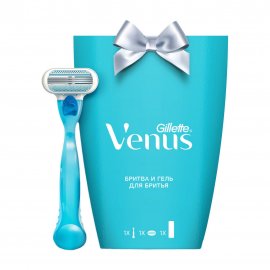 Gillette Venus Набор Станок бритвенный с 1 сменной кассетой+Гель для бритья Satin Care 75мл