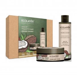 Ecolatier Organic Coconut Набор Питание и восстановление Крем для тела 200мл+Масло для душа 200мл