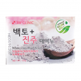 3W Clinic White Clay+Pearl Beauty Мыло 120г