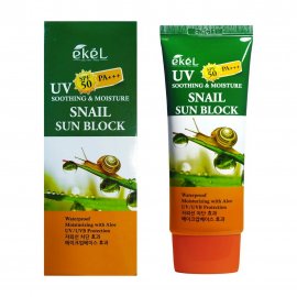 Ekel UV Snail Sun Block SPF50 Крем солнцезащитный для лица с экстрактом улитки 70мл