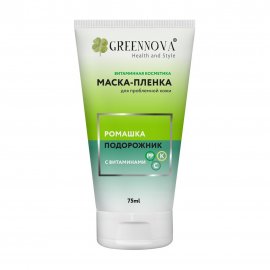 Green Mama Green Nova Маска-пленка для проблемной кожи лица Ромашка и Подорожник 75мл