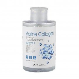 3W Clinic Marine Collagen Clean Up Вода очищающая с коллагеном для снятия макияжа 500мл