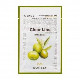 Consly Clear Line Маска тканевая питательная с экстрактом оливы 25мл