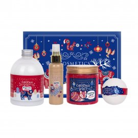 L'Cosmetics Christmas Spirit Набор Ароматы Лапландии Пена+Шиммер 100мл+Скраб 250мл+Шар для ванны