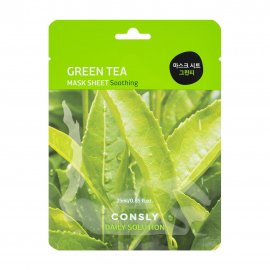 Consly Daily Solution Маска тканевая с экстрактом листьев зеленого чая 25мл