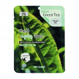 3W Clinic Fresh Маска тканевая для лица Green Tea 23мл