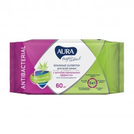 Aura Салфетки влажные для всей семьи Tropic Cocktail 60шт
