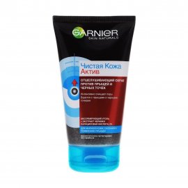Garnier Skin Naturals Скраб для лица против черных точек Чистая кожа Актив с углем 150мл
