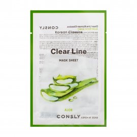 Consly Clear Line Маска тканевая увлажняющая с экстрактом алоэ 25мл