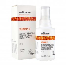 Cafe Mimi Сыворотка антиоксидантная для лица Защита и Сияние Vitamin C 50мл