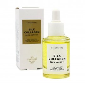 So Natural Silk Collagen Glow Сыворотка ампульная для лица с коллагеном и золотым шелкопрядом 30мл