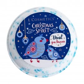 L'Cosmetics Christmas Spirit Донат бурлящий для ванны Голубые кристаллы 160гр