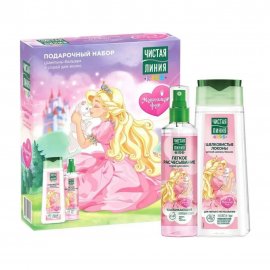 Чистая Линия Kids Набор Шелковистые локоны Шампунь-бальзам 240мл+Спрей для волос 160мл