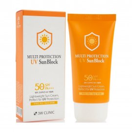 3W Clinic Multi Protection UV Sun Block SPF50 Крем солнцезащитный для лица 70мл