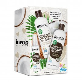 Inecto Naturals Набор Комплекное увлажнение с маслом кокоса Шампунь 500мл+Кондиционер 500мл+Масло дл
