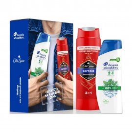 Head&Shoulders Набор Шампунь и бальзам 2в1 200мл+Old Spice Гель для душа и шампунь Captain 250мл