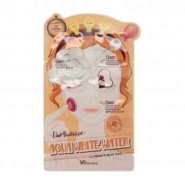 Elizavecca Набор трехшаговый осветляющий для лица  Aqua White Water Illuminate Mask 2мл*25мл*2мл