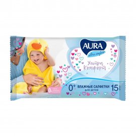 Aura Салфетки влажные Для детей Ultra Comfort 15шт