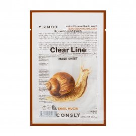 Consly Clear Line Маска тканевая разглаживающая с муцином улитки 25мл