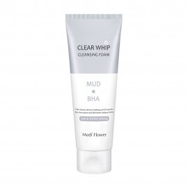 Medi Flower Clear Whip Пенка для умывания с белой глиной и BHA кислотами 120мл