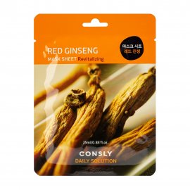 Consly Daily Solution Маска тканевая с экстрактом красного женьшеня 25мл