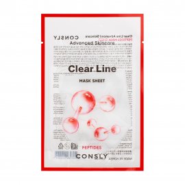 Consly Clear Line Маска тканевая антивозрастная с пептидами 25мл