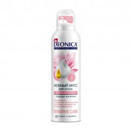 Deonica Мусс нежный для душа и бритья 2в1 Sensitive Care Чувствительный уход 200мл