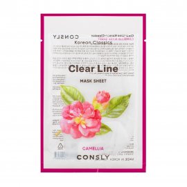 Consly Clear Line Маска тканевая регенерирующая с маслом японской камелии 25мл