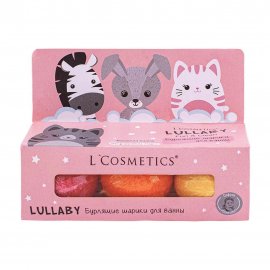L'Cosmetics Lullaby Набор бурлящих шаров для ванны Розовый 55гр*3шт