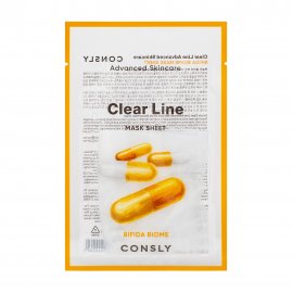 Consly Clear Line Маска тканевая восстанавливающая с пробиотиками 25мл