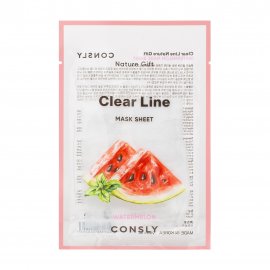Consly Clear Line Маска тканевая тонизирующая с экстрактом арбуза 25мл
