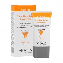 Aravia Professional Крем солнцезащитный для лица с тонирующим эффектом SPF50+ 50мл