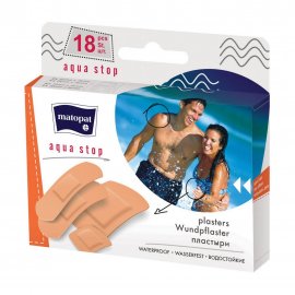 Matopat Пластыри водостойкие телесного цвета Aqua Stop 18шт