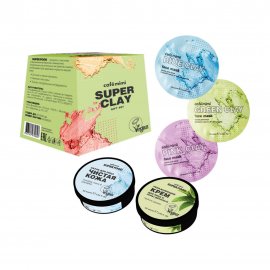 Cafe Mimi Super Food Набор Super Clay Скраб для лица 50мл+Маски для лица 3*10мл+Гель для лица 50мл