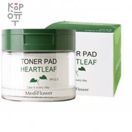 Medi Flower Pad Toner Heartleaf Ph5.5 Тонер пэды для лица увлажняющие с экстрактом хауттюйнии 180 мл