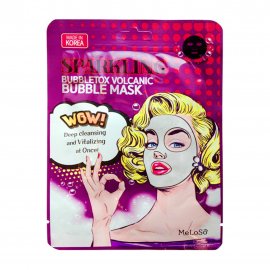 Meloso Sparkling Маска тканевая кислородная с вулканическим пеплом для лица Bubbletox