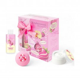 Laboratory Katrin Набор Клубничный десерт Гель для душа 150мл+Бомбочка для ванны 120гр+Крем для тела