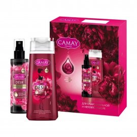 Camay Набор Desir Гель для душа Пион и красные ягоды 250мл+Мист для волос и тела 190мл