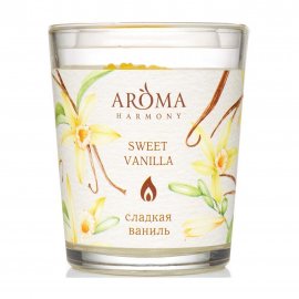 Aroma Harmony Свеча ароматическая в стакане Сладкая ваниль 160гр