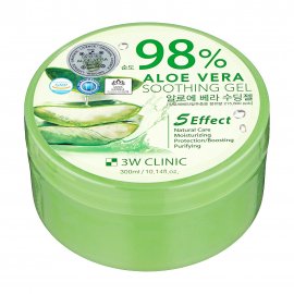 3W Clinic Aloe Vera Soothing Gel Гель универсальный увлажняющий с алоэ вера для лица и тела 98% 300м