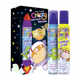 Kids Stuff Crazy Astronauts Набор мусс-пена белая 225мл + мусс-пена голубая 225мл + раскраска