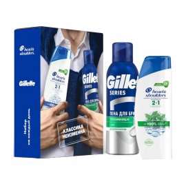 Head&Shoulders Набор Шампунь и бальзам 2в1 200м+Gillette Пена успокаивающая для бритья 200мл