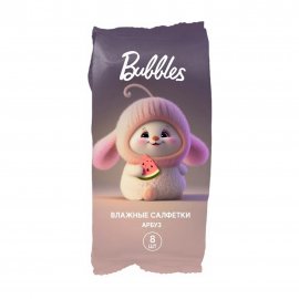 Bubbles Салфетки влажные Арбуз 8шт