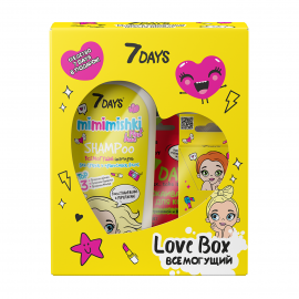 7Days Набор Шампунь Antiодуванчик Effect+Активатор роста для волос+Гель для кожи Love Box Всемогущий