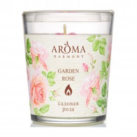 Aroma Harmony Свеча ароматическая в стакане Садовая роза 160гр