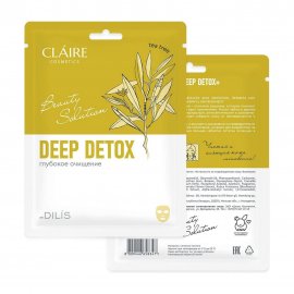 Claire Cosmetics Beauty Solution Маска тканевая для лица Deep Detox Глубокое очищение 27мл