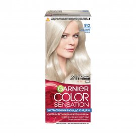 Garnier Color Sensation Роскошь цвета Крем-краска для волос 910 Пепельно-платиновый блонд