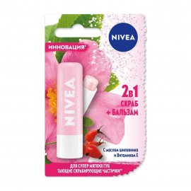 Nivea Бальзам+скраб для губ 2в1 Шиповник