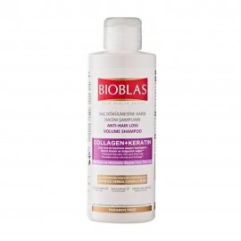 Bioblas Шампунь для придания объема тонким волосам против выпадения с коллагеном  и кератином 150мл