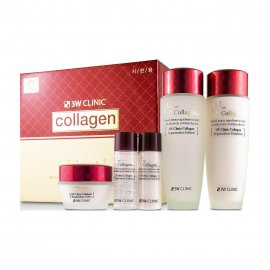 3W Clinic Collagen Skin Care 3 Набор тонер 150мл+эмульсия 150мл+крем для лица 60мл+две миниатюры 30м